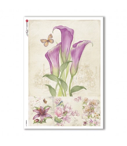 Premium Rice Paper - Vintage Flowers 4 - 1 design